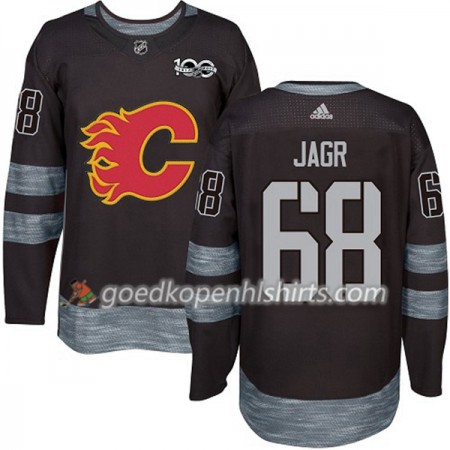 Calgary Flames Jaromir Jagr 68 1917-2017 100th Anniversary Adidas Zwart Authentic Shirt - Mannen